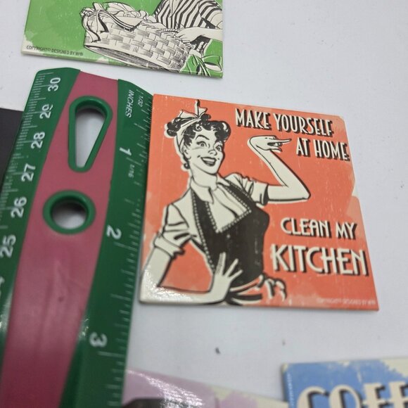 Vintage Style Quote Retro Metal Fridge Magnet Set of 5 - Picture 11 of 12